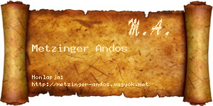 Metzinger Andos névjegykártya